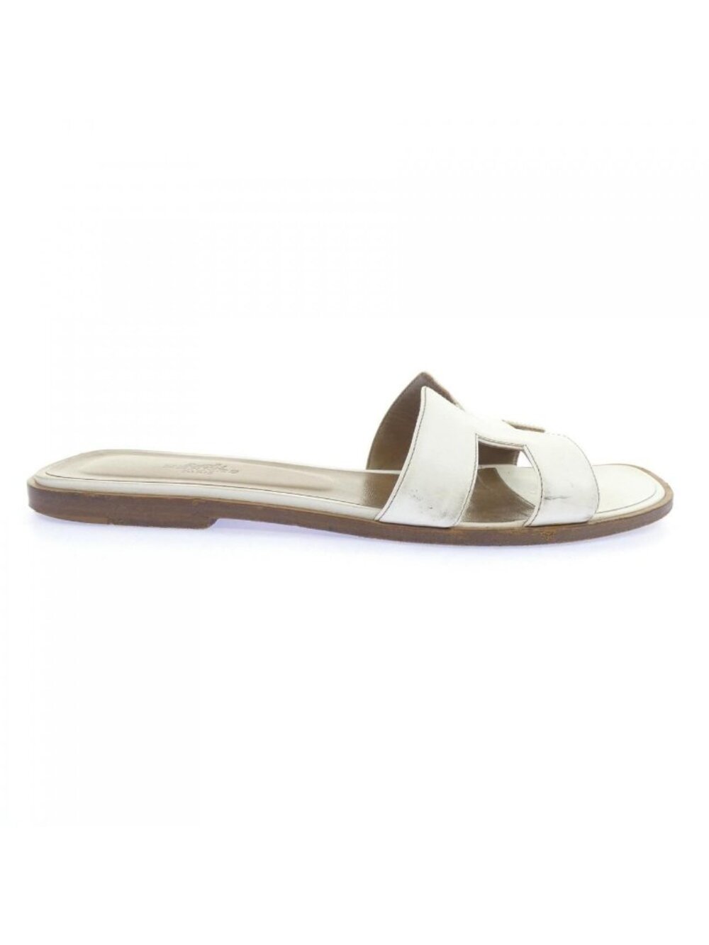 Hermes Oran Sandals White